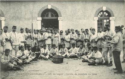 / CPA FRANCE 77 " Fontainebleau, 46ème ligne" / MILITAIRES