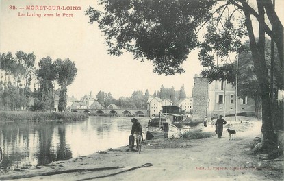 / CPA FRANCE 77 "Moret sur Loing, le Loing vers le port"