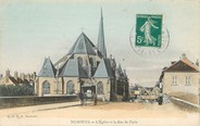 77 Seine Et Marne / CPA FRANCE 77 "Nemours, l'église et la rue de Paris"