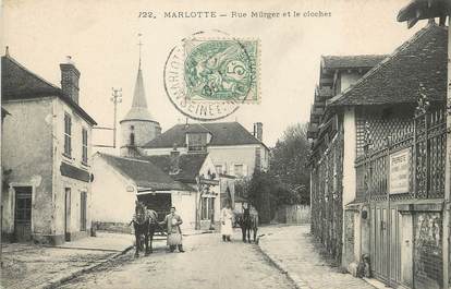 / CPA FRANCE 77 "Bourron Marlotte, rue Mürger et le clocher"