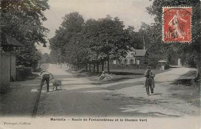 / CPA FRANCE 77 "Bourron Marlotte, route de Fontainebleau et le chemin vert"