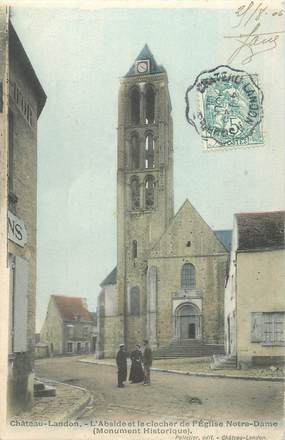 / CPA FRANCE 77 "Chateau Landon, l'abside et le clocher de l'église Notre Dame"