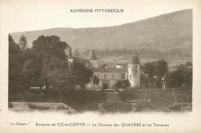 / CPA FRANCE 15 "Environs de Vic Le Comte, le château des Quayres et les terrasses"