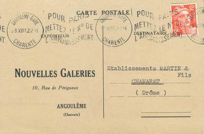 / CPSM FRANCE 16 "Angoulème, nouvelles galeries" / CARTE PUBLICITAIRE