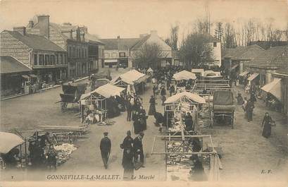 / CPA FRANCE 76 "Gonneville La Mallet, la marché"