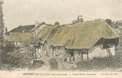 / CPA FRANCE 76 "Gruchet Le Valasse, vieille maison Normande"