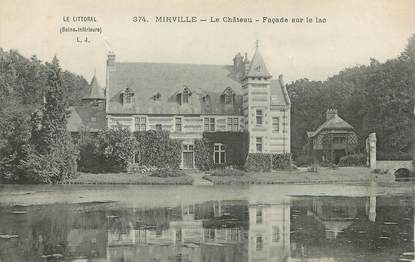 / CPA FRANCE 76 "Mirville, le château , façade sur le lac"