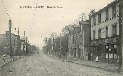 / CPA FRANCE 76 "Deville les Rouen, route de Rouen"
