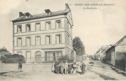 / CPA FRANCE 76 "Croisy sur Andelle, la boucherie"