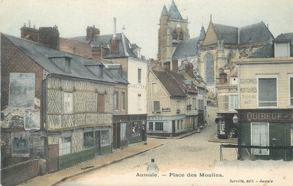 / CPA FRANCE 76 "Aumale, place des moulins "