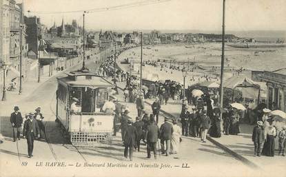 / CPA FRANCE 76 "Le Havre, le bld Maritime et la nouvelle Jetée" / TRAMWAY