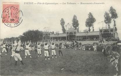 / CPA FRANCE 76 "Yvetot, fête de Gymnastique, les tribunes"