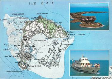 / CPSM FRANCE 17 "Ile d'Aix" / CARTE  GEOGRAPHIQUE