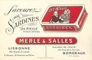 33 Gironde / CPA FRANCE 33 "Bordeaux, Merle et Salles" / SARDINES / CARTE PUBLICITAIRE