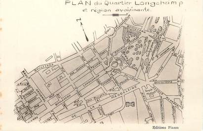 / CPA FRANCE 13 "Marseille, plan du quartier Longchamp"