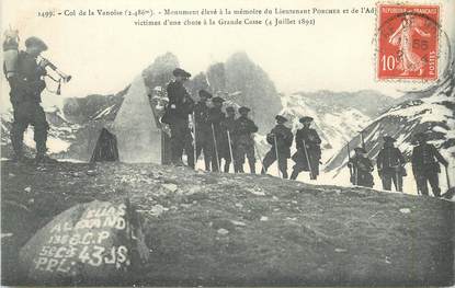 CPA CHASSEUR ALPIN "Col de la Vanoise, monument élevé à la mémoire du Lieutenant Porcher"