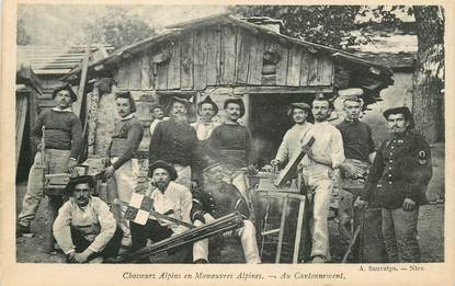 CPA CHASSEUR ALPIN "Chasseurs alpins, au cantonnement  "