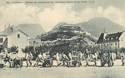 CPA CHASSEUR ALPIN "Grenoble, champ de manoeuvres de l'Artillerie alpine"