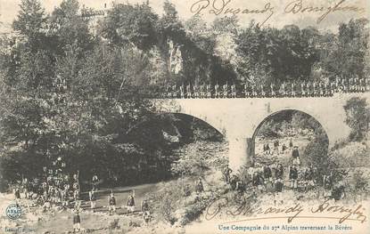 CPA CHASSEUR ALPIN "une compagnie du 27e alpins traversant la Bévéra" 