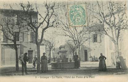 CPA FRANCE 13 "Gréasque, la mairie, l'hotel des Postes et la place"