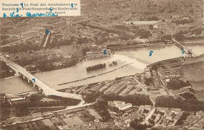 / CPA FRANCE 31 "Toulouse, le pont des Amidonniers, la bazacle, le pont suspendu"