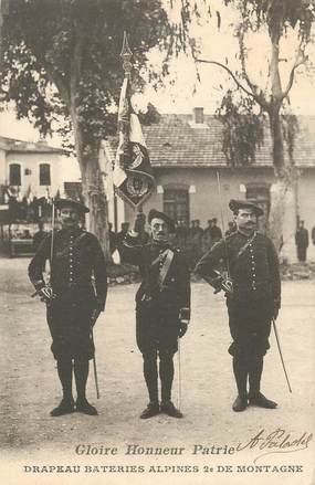 CPA  CHASSEUR ALPIN " Drapeau bateries Alpines"