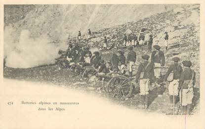 CPA  CHASSEUR ALPIN " Batteries alpines en manoeuvres dans les Alpes"