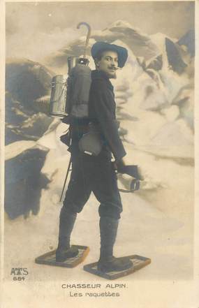  CPA  CHASSEUR ALPIN "En raquettes"