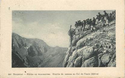  CPA  CHASSEUR ALPIN "Montée de canons au Col de Fours"