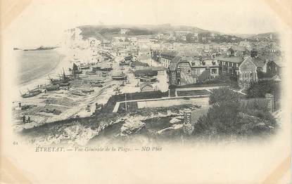 / CPA FRANCE 76 "Etretat, vue générale de la plage"