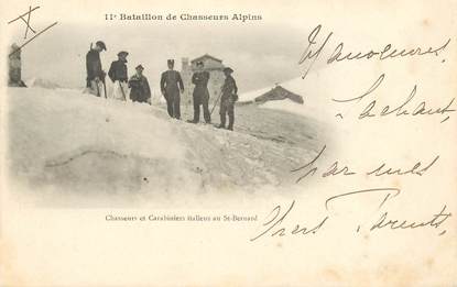 CPA CHASSEUR ALPIN / Série 11e Bataillon "Carabiniers italiens au saint Bernard"