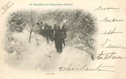 CPA CHASSEUR ALPIN / Série 11e Bataillon " Le sous bois"