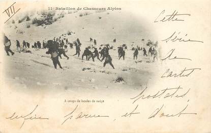 CPA CHASSEUR ALPIN / Série 11e Bataillon " A coups de boules de neige"