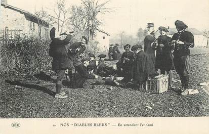 CPA CHASSEUR ALPIN / Série Les Diables Bleus  "En attendant l'ennemi"