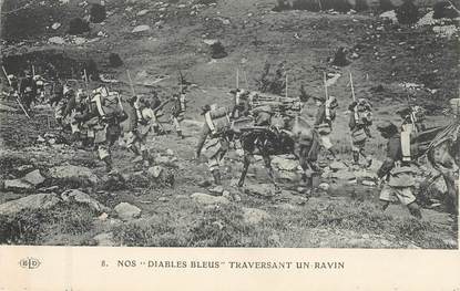 CPA CHASSEUR ALPIN / Série Les Diables Bleus  "Traversée du ravin"