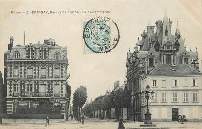 /  CPA FRANCE 51 "Epernay, banque de France, rue du commerce"