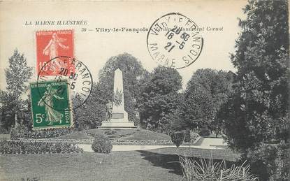 /  CPA FRANCE 51 "Vitry le François, jardin et monument Carnot"