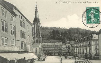 /  CPA FRANCE 88 "Plombières, la place de l'église"