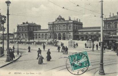 /  CPA FRANCE 51 "Reims, la gare"