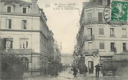 /  CPA FRANCE 19 "Brive, hôtel des Postes et rue de l'hôtel de ville"