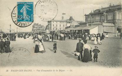 / CPA FRANCE 59 "Malo Les Bains, vue d'ensemble de la digue"