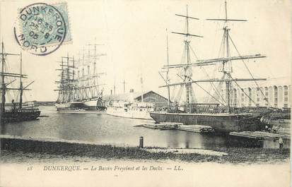 / CPA FRANCE 59 "Dunkerque, le bassin Freycinet et les docks"