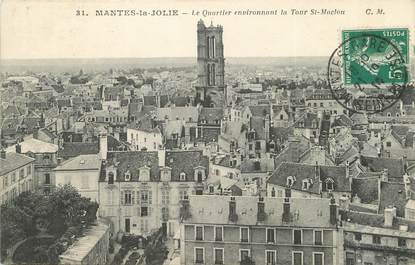 / CPA FRANCE 78 "Mantes La Jolie, le quartier environnant la Tour Saint Maclou"
