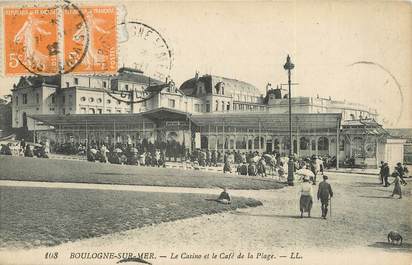 / CPA FRANCE 62 "Boulogne sur Mer, le casino et le café de la plage"