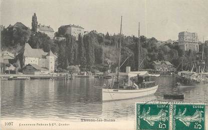 / CPA FRANCE 74 "Thonon les Bains" / BATEAU