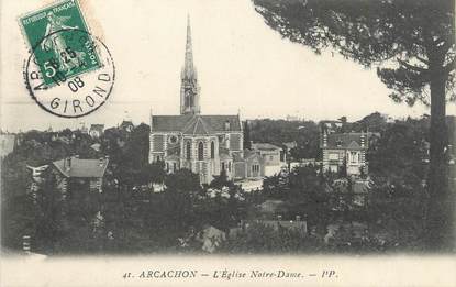 / CPA FRANCE 33 "Arcachon, l'église Notre Dame"