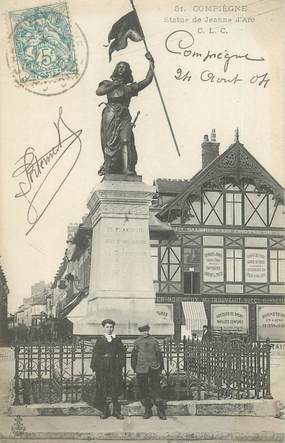 / CPA FRANCE 60 "Compiègne, statue de Jeanne d'Arc"