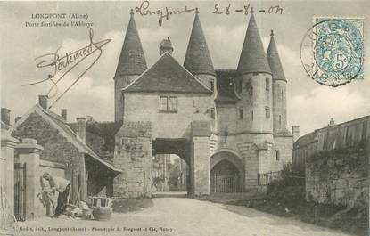 / CPA FRANCE 02 "Longpont, porte fortifiée de l'Abbaye"