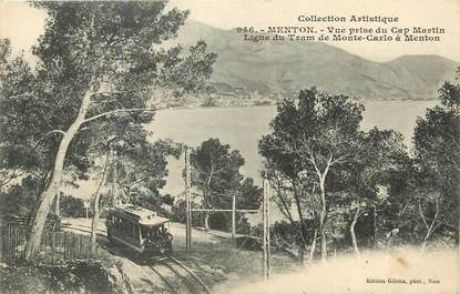 CPA FRANCE 06 "Menton, vue prise du Cap Martin" / TRAMWAY