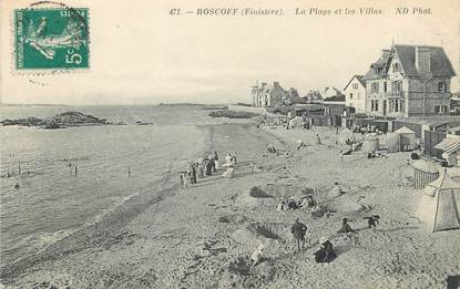 CPA FRANCE 29 "Roscoff, la plage et les villas"
